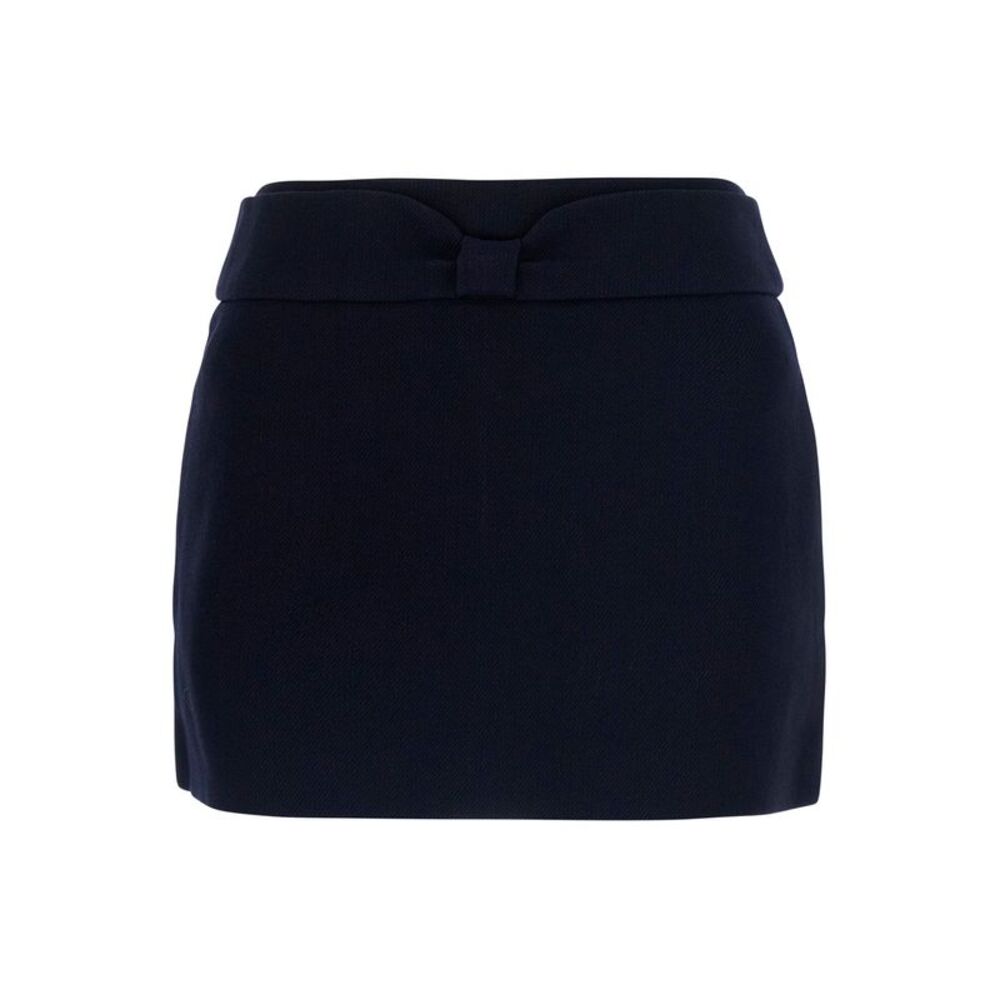 Shushu/Tong Women Blue Mini Skirt With Waistband In Wool For Women